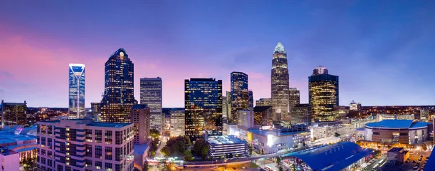 Photo sur Plexiglas Amérique centrale Skyline du centre-ville de Charlotte en Caroline du Nord