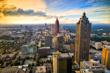 Skyline of downtown Atlanta, Georgia - obrazy, fototapety, plakaty