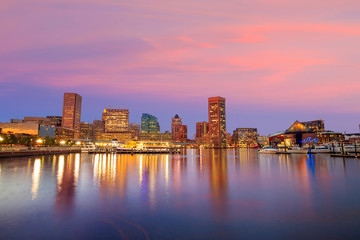 Fototapeta na wymiar Inner Harbor area in downtown Baltimore