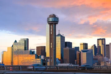 Poster Im Rahmen Dallas City skyline at twilight © f11photo
