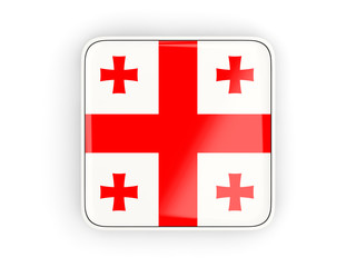 Obraz premium Flag of georgia, square icon