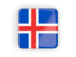 Fototapeta premium Flag of iceland, square icon
