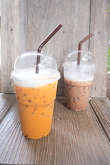 Thai ice tea milk and ice coffee