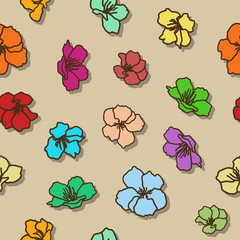 Sakura seamless pattern hand sketching.