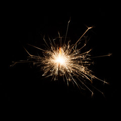 Firework Sparkler on black background, close-up