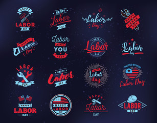 Happy Labor day emblems