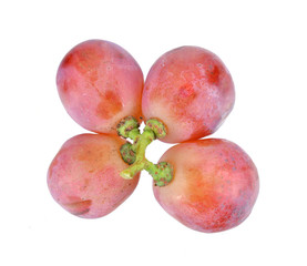 Red grapes isolated on white
