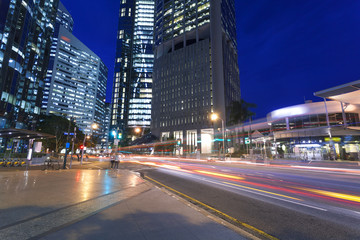 Fototapeta na wymiar Brisbane night city traffic