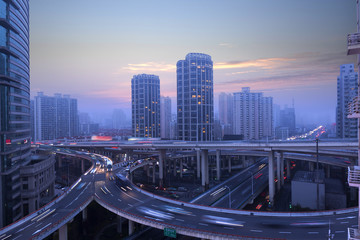 Fototapeta na wymiar Shanghai city overpass