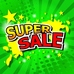 Super sale background with green.