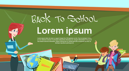 Teacher With Pupils In Class Back To School Education Banner