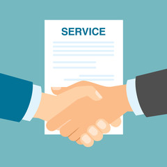 Good service handshake. Approving good service and making contract. Business deal.