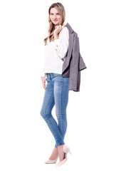 Fashion woman isolated over white