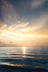 Obraz premium Sunrise slow water / Bright summer sunrise Photo Ukraine