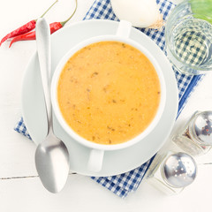  aerial shot of bowl vegetable cream