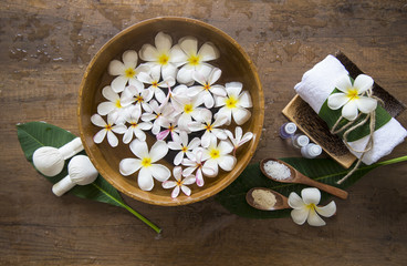 Obraz na płótnie Canvas Spa massage and treatment on the wood, Thailand, select focus 