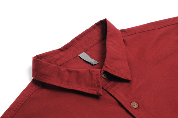 Red plain cotton shirt White background