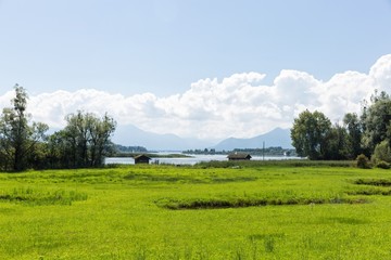 Bike path around Lake Chiemsee, Bavaria, Germany