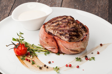 grilled fillet steak on an plate