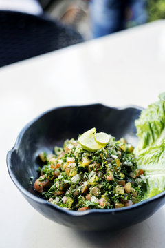 Tabouleh Traditional Lebanese Middle Eastern Salad Bowl Meze Sta