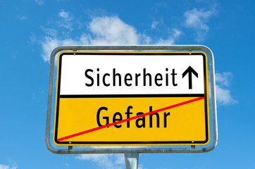 Ortstafel Sicherheit/Gefahr