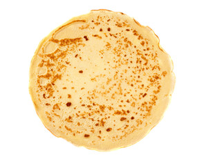 One pancake on white