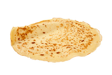 One pancake on white