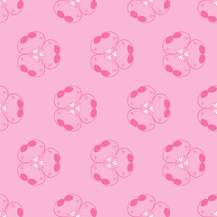 Floral pattern, seamless. Flowers pink and white color. Vector EPS 8.