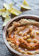 Hummus with tortilla chips