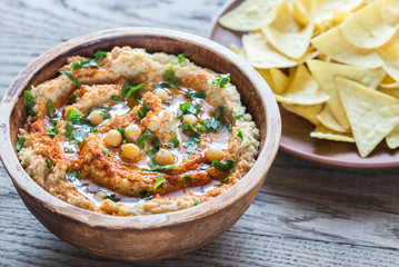 Hummus with tortilla chips