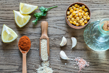 Ingredients for hummus