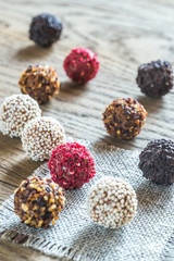 Colorful belgian truffles