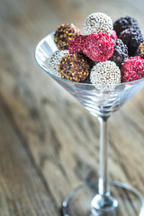 Colorful belgian truffles