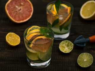 Citrus homemade lemonade, summer drink
