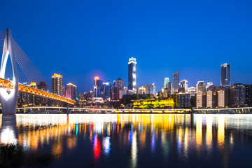 Fototapeta premium cityscape and skyline of chongqing at night
