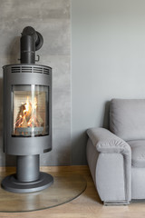 Fireplace in industrial style idea