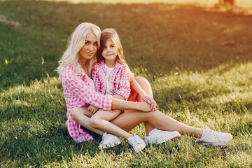 Fototapeta premium young family mother and daughter