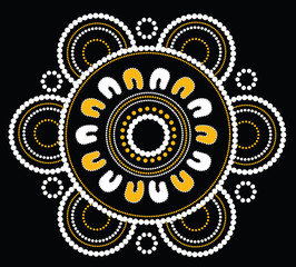 Illustration based on aboriginal style of dot painting 