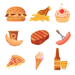 Junk food vector collection