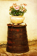 textured old vase