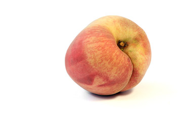 Fototapeta na wymiar Fresh peach fruit on white background