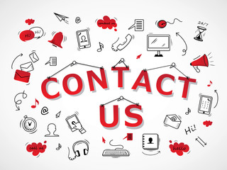 Contact Us Icons Set - Isolated On White Background-Vector Illustration, Graphic Design. For Web,Websites,Magazine Page,Print, App, Presentation Templates And Promotional Materials