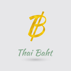 Golden Baht Symbol