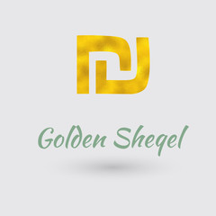 Obraz premium Golden Sheqel Symbol