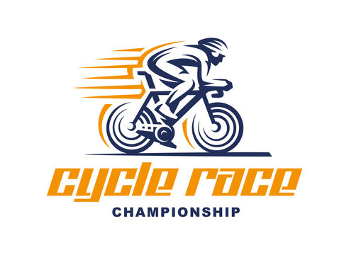 Cycling race Vector logo illustration