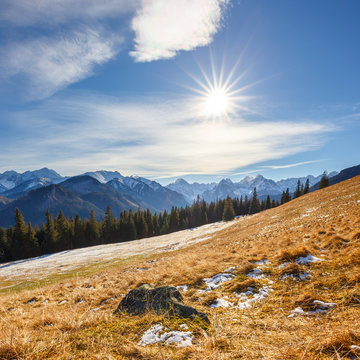 Fototapeta autumn landscape, Tatra mountains, Poland