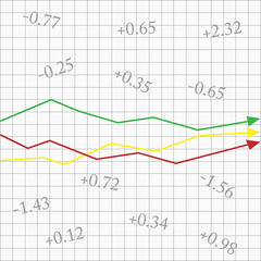 Obraz premium table with numbers with digits and diagram