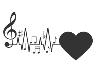 Fototapeta premium Heart music