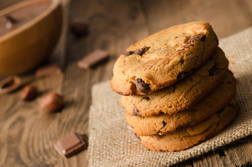 Stack of chocolate cookies
