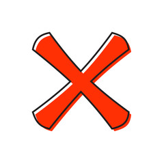 Obraz premium Cross icon in flat style isolated on white background. Click and choice symbol